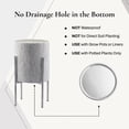 thumbnail image 3 of LuxenHome Set of 2 White Leaf Embossed Metal Cachepot Planters with White Stand, 3 of 8