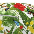 thumbnail image 3 of Exotic Pouf Cover with Zipper, Colorful Butterflies Hibiscus Flower Strelitzia Palm Leaves Pattern, Soft Decorative Fabric Unstuffed Case, 30" W X 17.3" L, Olive Green Multicolor, by Ambesonne, 3 of 5