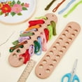 thumbnail image 4 of 2Pcs Wood Embroidery Thread Organizers 20 Holes Wooden Embroidery Floss Organizer Stitch Thread Organizer Wooden Stitch Thread Holder Needlework Thread Sorter for DIY Sewing Crafts Brown, 4 of 5