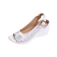thumbnail image 2 of Sandals Sandals for Women Women's Fashion Casual Spring And Summer Comfortable Solid Color Open Toe Thick Bottom Wedge Heel Sandals White 39, 2 of 9