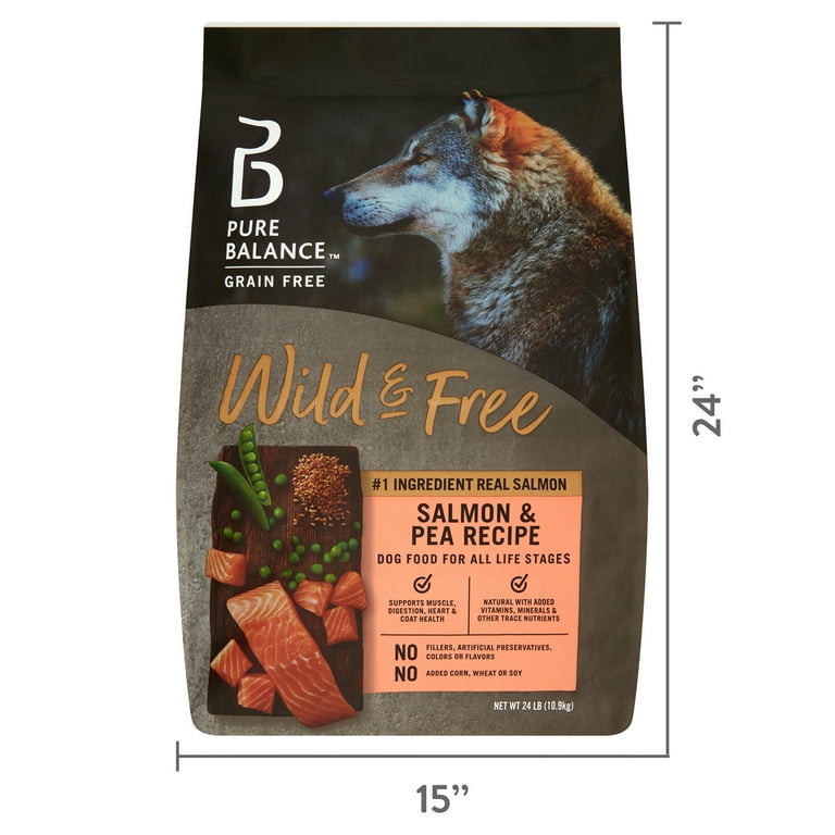 Pure Balance Wild & Free Salmon & Pea Recipe Dry Dog Food, Grain-Free, 24  lbs - Walmart.com