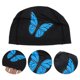 thumbnail image 3 of Ofertas Únicas 1 Pc Gorro de Baño de Patrón de Mariposa de PU Elástico Negro, 3 of 5
