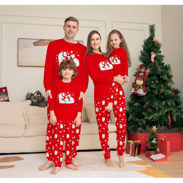 Conjunto de pijama a juego para niños, ropa de dormir con Top de dibujo de alce y pantalones de manga larga, 2 piezas, regalo de Navidad