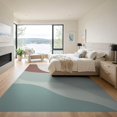 thumbnail image 3 of ODIKA 9'x12' Earthy Pastel Tones Sunseeker Design Washable Area Rug Modern Abstract Landscape with Curves Non-Slip, Chair-Friendly for Dining Room, Basement, Large Office, 3 of 7