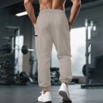 thumbnail image 3 of cocolona Mens Casual Loose Cargo Pants Elastic Waist Drawstring Straight Gym Workout Running Joggers with Pockets, 3 of 5