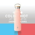 thumbnail image 6 of Elemental Classic Insulated Water Bottle, Leak Proof Thermos Water Bottle with Bamboo Lid and Metal Ring, Reusable Insulated Stainless Steel Water Bottle, 25oz - Blush Pink, 6 of 9