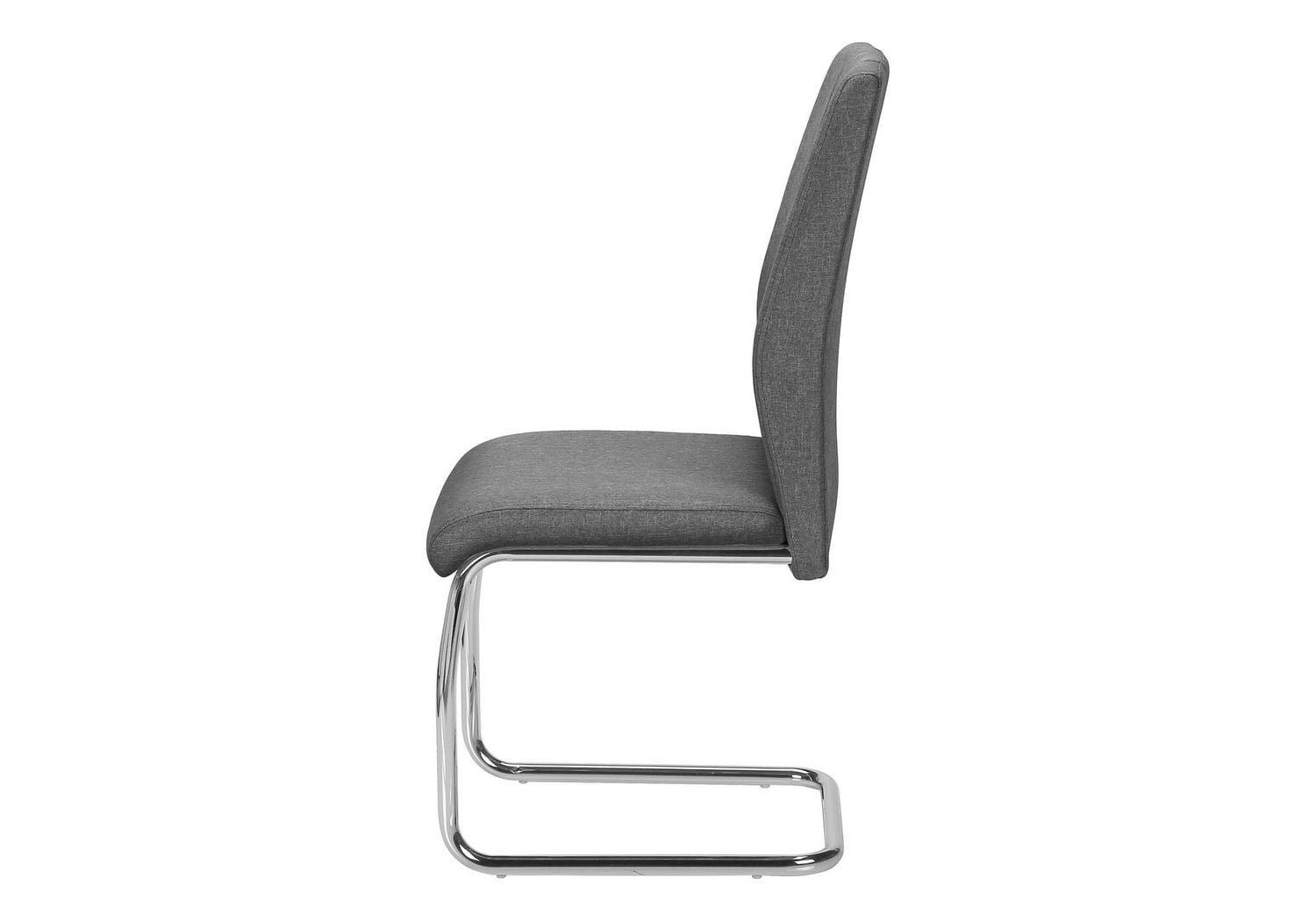 Monarch Specialties Dining Chair, Set Of 2, Side, Upholstered, Kitchen, Dining Room, 39" Height, Grey Fabric, Chrome Metal, Contemporary, Modern