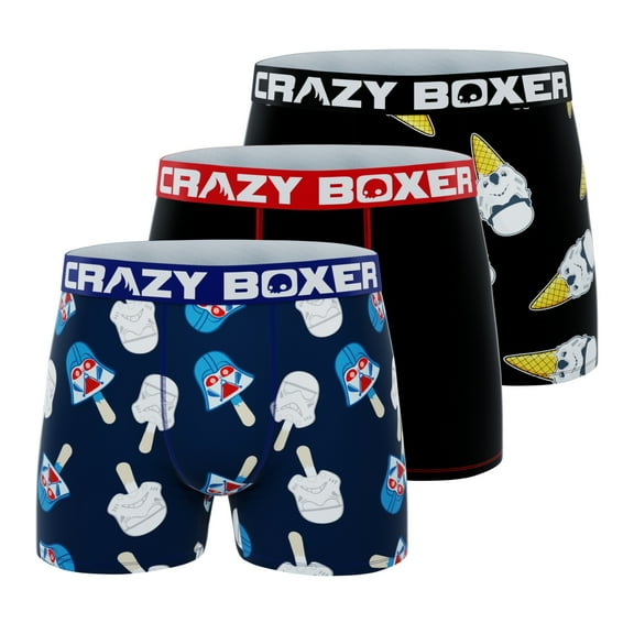 CRAZYBOXER Men's Underwear Star Wars Lightweight Stretch Boxer Brief Breathable (3 PACK)