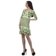thumbnail image 4 of Moomaya Casual Printed 3/4 Sleeve Georgette V-Neck Mini Custom Dress For Women, 4 of 6