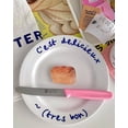 thumbnail image 3 of Plate French Handwritten Blue Font Western-style Ceramic Tableware Dessert Plate Gourmet Good-looking, 3 of 8