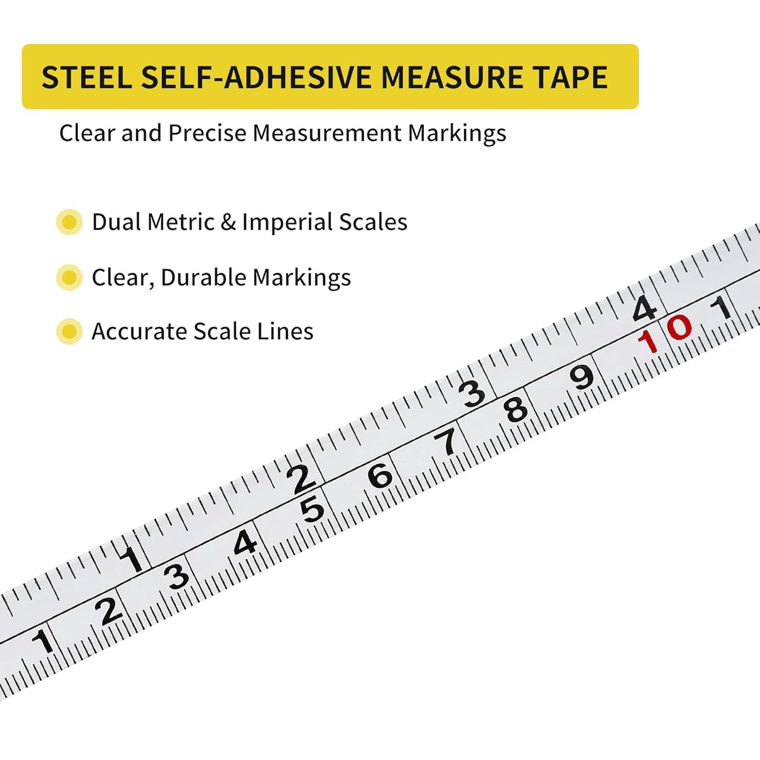 2 Packs 1/2-Inch Self-Adhesive Measuring Tape, 143 Inch or 366cm Peel and Stick Tape Measure, Imperial and Metric Scales, Left-Right Reading Ruler Tape for Workbench, Table Saw, Drafting Table, White