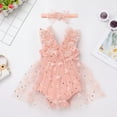 thumbnail image 5 of IBTOM CASTLE Newborn Baby Girl 1st Birthday Outfit Butterfly Lace Tulle Romper Dress with Headband Cake Smash Photo Shoot, 5 of 8