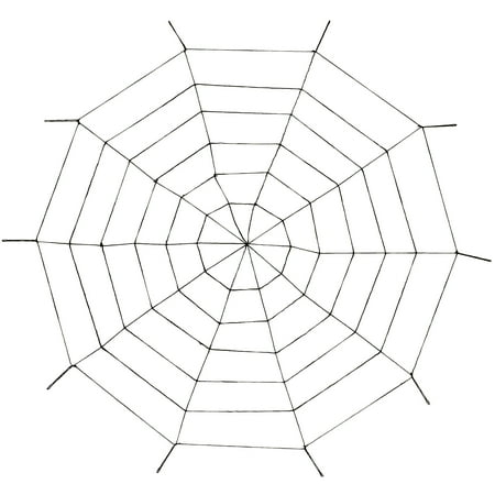 Amscan Rope Spider Web, Measures 5 Feet in Diameter, Polyester Prop Includes Loops for Easy Hanging, Add Your Own Spider