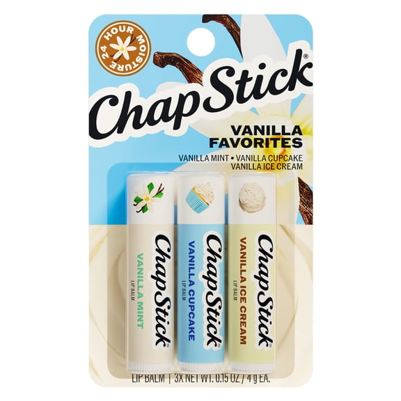 ChapStick Vanilla Favorites Flavored Lip Balm - 0.15 oz, 3 Sticks
