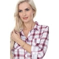 thumbnail image 3 of White Mark Chemise Classique à Carreaux Manches 3/4 pour Femmes, 3 of 5