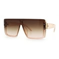 thumbnail image 5 of Rimless Oversized Monoblock Shield Rectangle Mobster Plastic Sunglasses Peach - Brown, 5 of 7