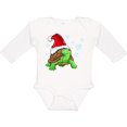 thumbnail image 3 of Inktastic Christmas Turtle in with Santa Hat and Snowflakes Boys or Girls Long Sleeve Baby Bodysuit, 3 of 5