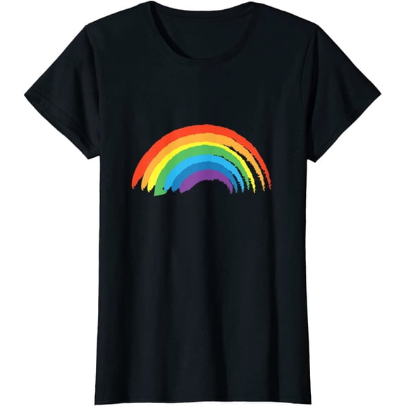 Rainbow Pride Retro Short Seelve Casual T-Shirt