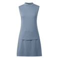 thumbnail image 4 of Women's Casual Half High Collar Vest And High Waist Skirt Pants Set Summer Outfits for Women Casual Outfits, 4 of 9