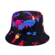 thumbnail image 1 of Sombrero de pescador con estampado Tie-dye, sombrero de pescador con protección solar para exteriores, sombrero de olla de doble cara con grafiti Feliz Sencillez, 1 of 3