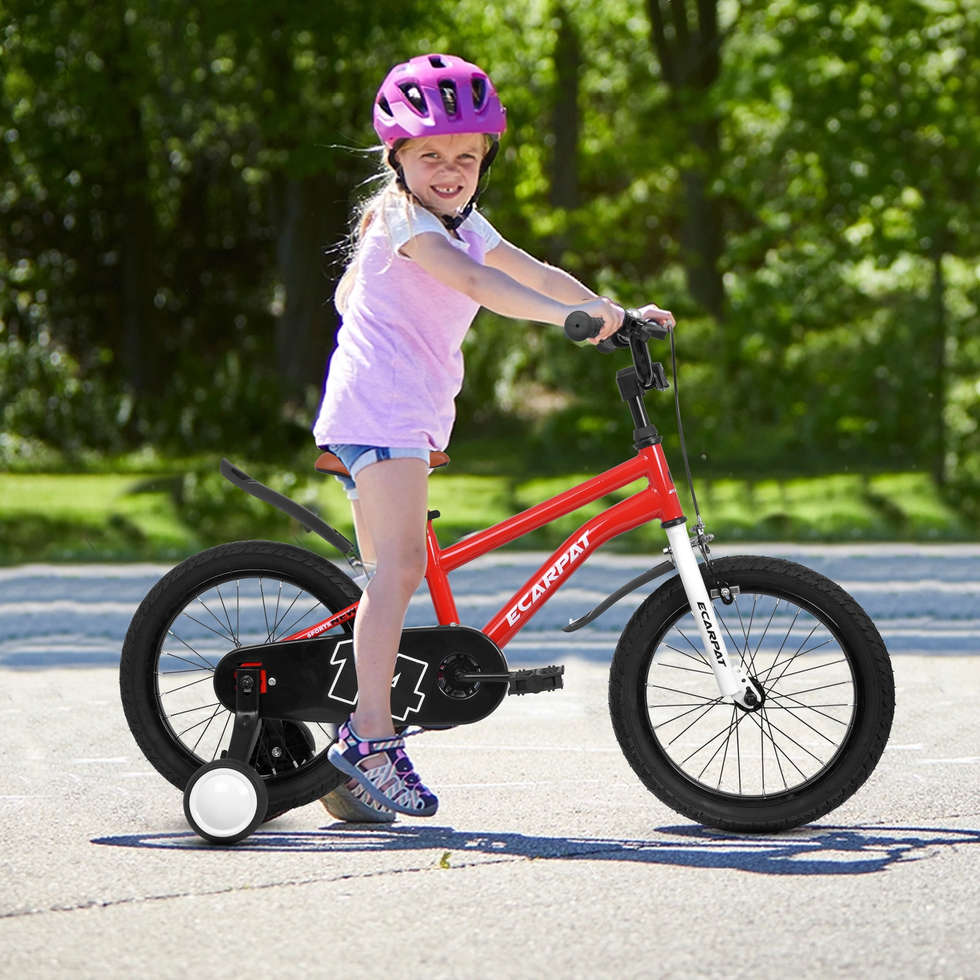 Ambifirner 14"/16"/20' Freestyle BMX Bike with Training Wheels High Carbon Steel Frame ,Under 100$ Bike with Water Bottle