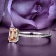 thumbnail image 2 of Vintage Design Dazzling Art Deco 1.25 Carat Emerald Cut Morganite And Diamond Moissanite Antique Engagement Ring, Wedding Ring in 10k Solid White Gold, Gift For Her, Promise Ring, Anniversary Ring, 2 of 3
