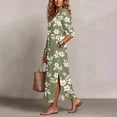 thumbnail image 5 of Ayolanni Plus Size Dresses for Women V Neck 3/4 Sleeve A-Line Maxi Dresses Floral Babydoll Beach Flowy Long Dress Green L, 5 of 7