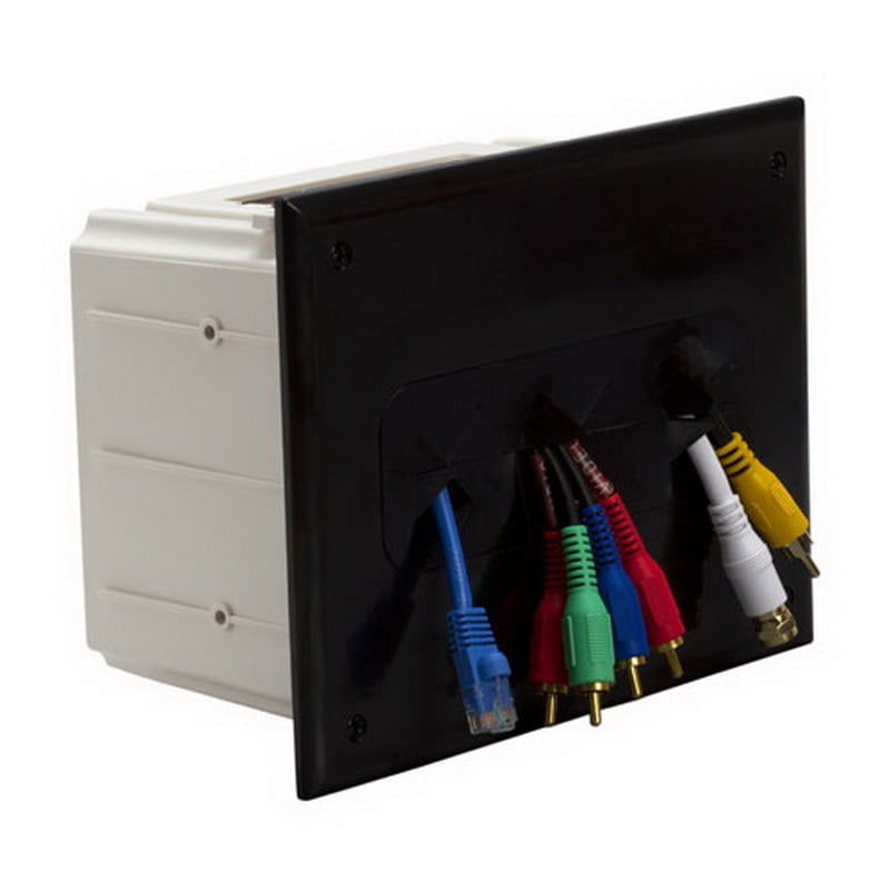Cmple 524N Wall plate Recessed Media Box Black