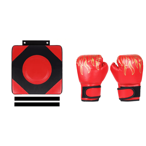 Peggybuy Boxing Mats PU Leather Square Wall Target for Martial Arts Karate (Red)
