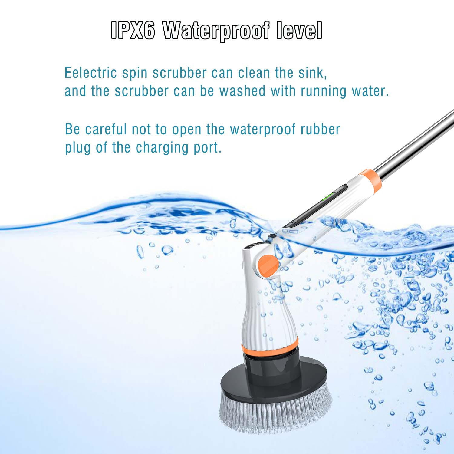 Electric Spin Scrubber Scrubs Brush, Aminleter 8 in 1 Replaceable Brush Heads Rechargeable Cleaning Brush, Bathroom Clean, Shower Scrubber, Cordless Scrubber For Tile, Floor, Tub