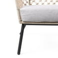 thumbnail image 2 of Marco Indoor Outdoor Steel Lounge Chair with Natural Springs Rope and Gray Cushion, 2 of 5