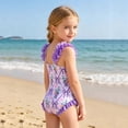 thumbnail image 5 of Afdoent Girls One Piece Swimsuits Kids Floral Print Baby Toddler Chiffon Floral Print Swimwear Summer Beach Bathing With Ruffled Classic, 5 of 9