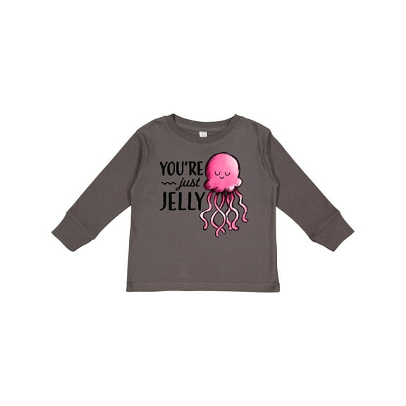 Inktastic You're Just Jelly with Pink Jellyfish Boys or Girls Long Sleeve Toddler T-Shirt