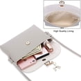 thumbnail image 3 of Small Crossbody Purse PU Leather Small Bag for Girls With Pendant With Strap,Grey, 3 of 6