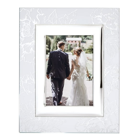 Lenox Silver Peony Picture Frame 5"x7"