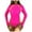 Pink, variant on QHFBli Women Swim Shirt with Built in Bra Rash Guard with Pockets Thumb Hole Swimsuit Top