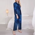 thumbnail image 3 of Pofeuu Pegasus Night Sky Print Womens Pajamas Set Long Sleeve Sleepwear Button Down Nightwear Soft Pj Lounge Sets Button Down Pajamas Women-Large, 3 of 7