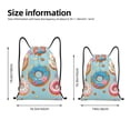 thumbnail image 4 of Kdxio Colorful Donut Print Drawstring Backpack Bag,Waterproof Draw String Back Sack, Gym Drawstring Bags Swim Bag For Unisex, 4 of 9