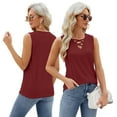 thumbnail image 6 of Fjuchai Summer Tank Cotton Tops Womens Vest S-XXL loose Sleeveless Shirts Tees Shirts V Neck Sleeveless Top, 6 of 9