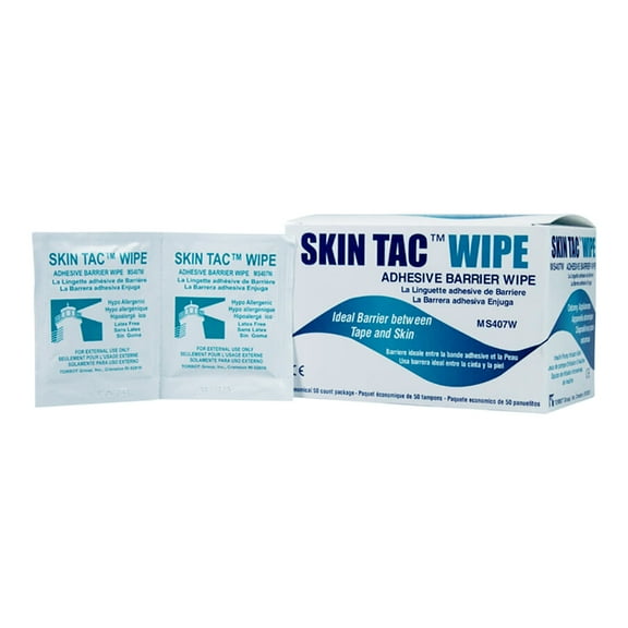 Skin Tac Adhesive Barrier Wipe 78 to 82% Strength 50 Count 2 Inches x 2 Inches
