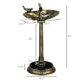 thumbnail image 2 of ZephyPaws 32"Pedestal Freestanding Bird Bath Feeder for Outdoor Garden Yard Patio Decor,Brown, 2 of 7