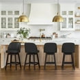 thumbnail image 3 of Dycanpo 26'' Swivel Bar Stools Set of 2, Counter Stools with Back & Footrest for Kitchen,Black, 3 of 11