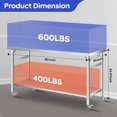 thumbnail image 2 of Table Pliante en Acier Inoxydable, 60 X 24 Po, Table de Travail Commerciale avec Roulettes Verrouillables et Tablette Inférieure, Poste de Travail Pliable à Deux Niveaux en Acier Inoxydable pour Cuisine, Restaurant, Garage, Camping, Extérieur, 2 of 7