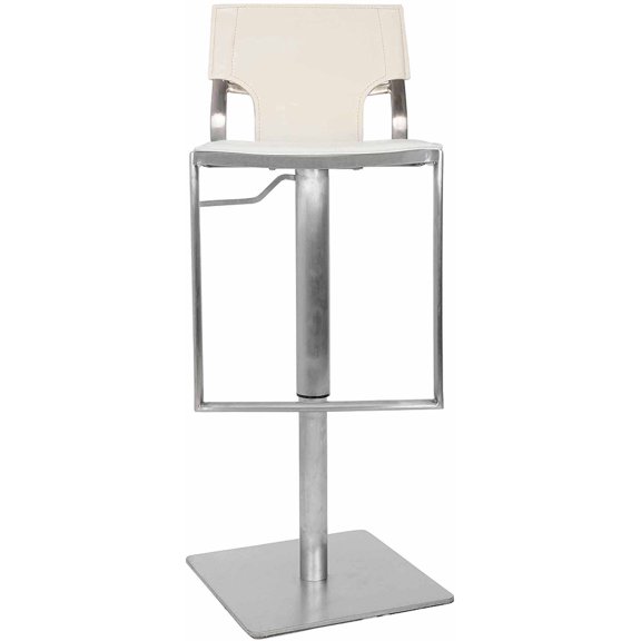 SAFAVIEH Armondo 33.5" Bicast Leather Lift Barstool, White