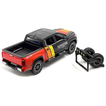 Toyota Tundra TRD 4x4 Pickup Truck Black and Red with Stripes with Sunroof