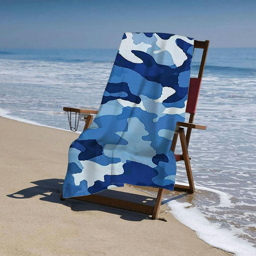 PHYHOO  Camo Beach Towel for Adults Kids Microfiber Lightweight Swimming Pool Towels Quick Dry Absorbent Sand Free Large Oversized Bath Towel 30x60in
