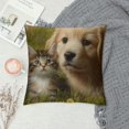 thumbnail image 2 of PHYHOO Animals Cat Kitten Dog Golden Retriever Puppy Farmhouse Pillow Cover  Decorative Square Throw Pillow Cover for Sofa Couch Decoration 20x20in, 2 of 5