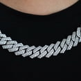 thumbnail image 4 of Saintda 14MM Diamond Prong Link Chain In Gold Color 18Inch Cubic Zircon Hip Hop Necklace Gift For Men, 4 of 5