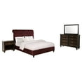 thumbnail image 2 of Coaster Devon 4-piece Queen Bedroom Set Wine Red and Dark Oak, 2 of 6