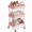 Pink, variant on Fenbeli 3-Tier Rolling Utility Cart with Mesh Baskets and Locking Wheels for Kitchen and Office Organization, Black